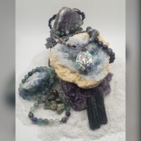 Abalone Inlaid Tree of Life Pendant Necklace w/ Bracelets - Image 2