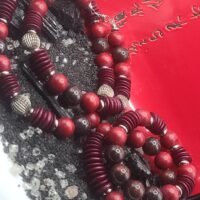 Dark Red Brecciated Jasper & Red Wood Set - Image 3