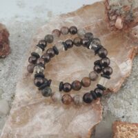 Mix Phantom Quartz & Chocolate Hematite Bracelet Stack - Image 2